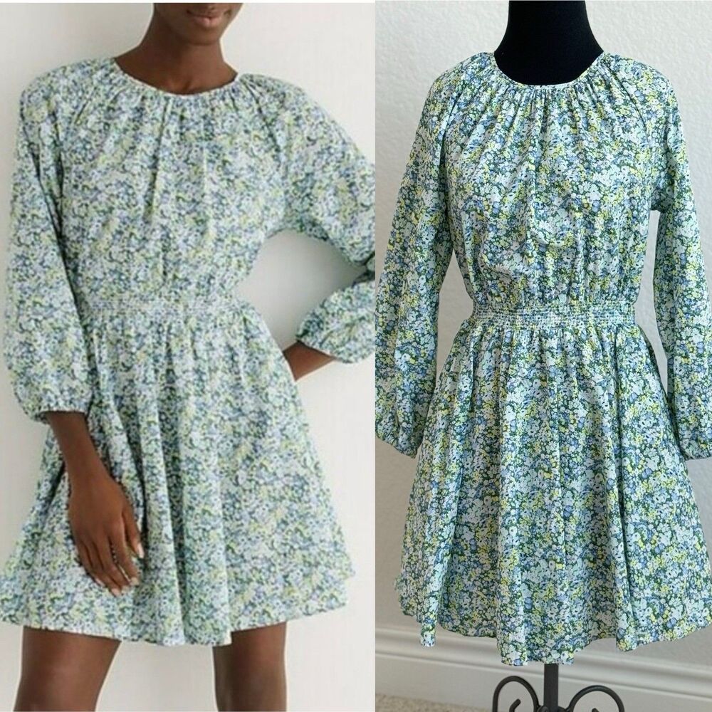 J Crew Palermo Smocked-Waist Mini Dress Liberty Thorpe Hill Women’s S Floral